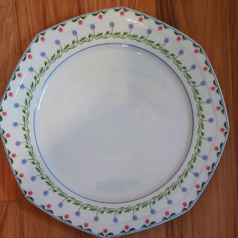 Christopher Stuart 12 Inch Serving Platter Y0001 Bali Hai Pink Blue Floral